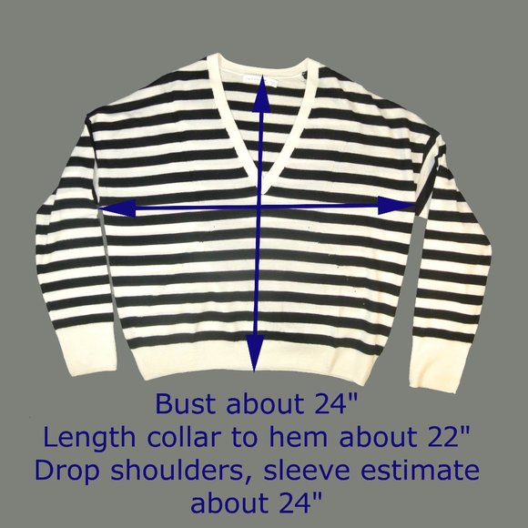 Rag & Bone/JEAN Bevan Striped V Neck Sweater - Picture 10 of 10